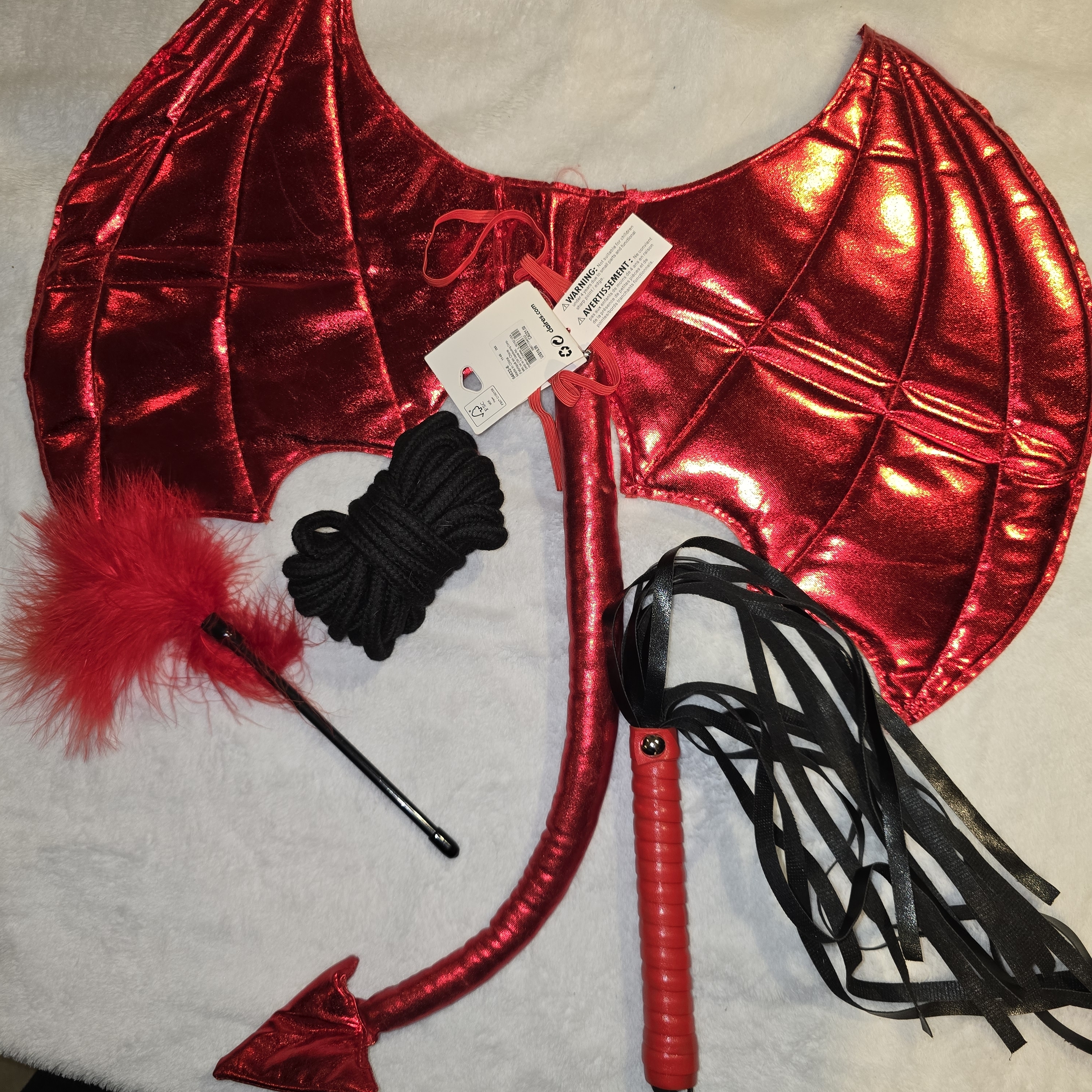 Red Devil Wings And Accessories Costume Set